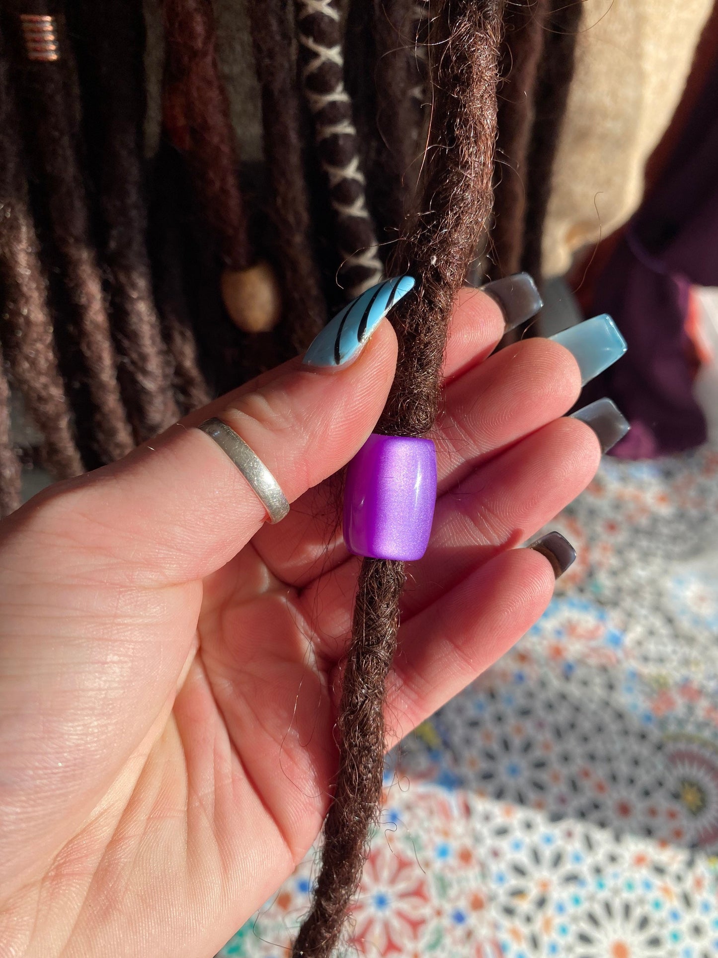 Violet Flash Acrylic Dreadlock Bead