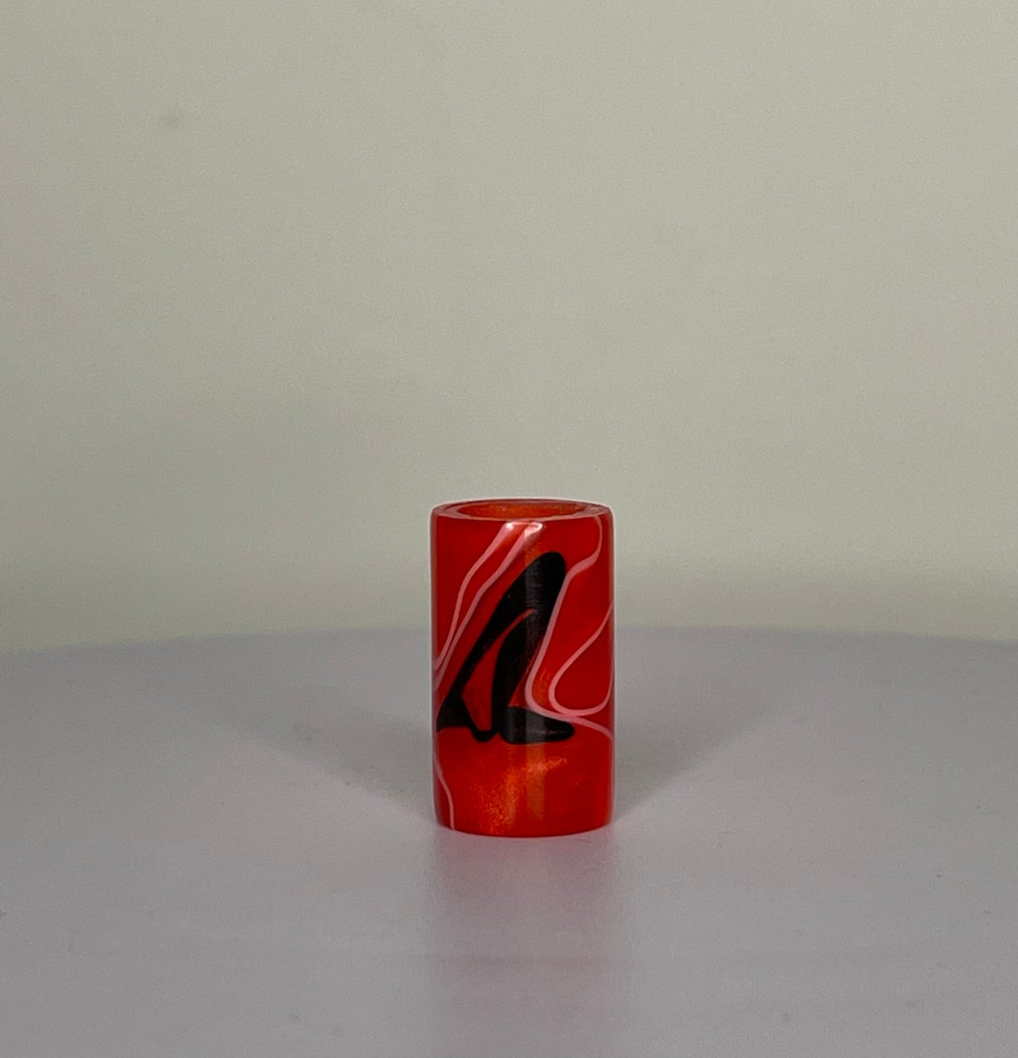 Abstract Red Dreadlock Bead