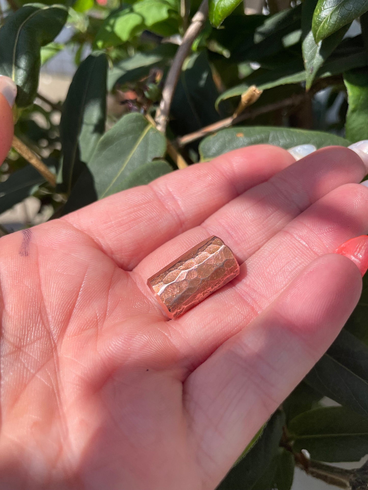 Hammered Copper Dreadlock Bead