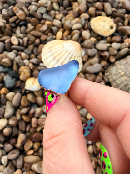 8mm Blue Dyed Copper Dreadlock Ring