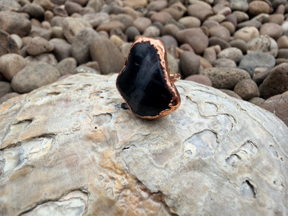 8mm Floating Black Agate Dreadlock Ring