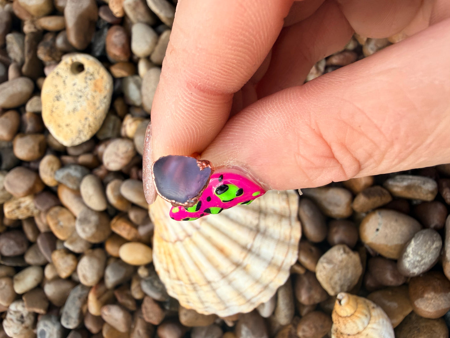 6mm Little Lilac Dyed Sea Glass Copper Ring