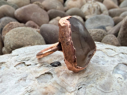 8mm Floating Tourmaline Quartz Dreadlock Ring