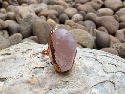 8mm Floating Rose Quartz Dreadlock Bead