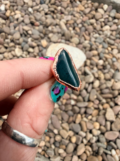 6mm Floating Dragon Blood Stone Dreadlock Ring