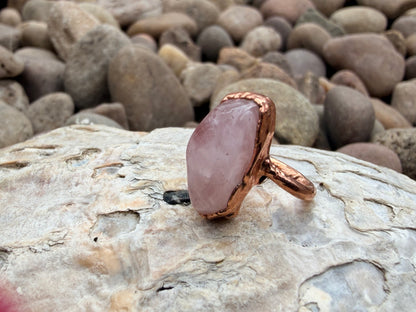 6mm Floating Rose Quartz Dreadlock Ring