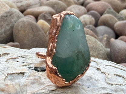8mm Floating Green Aventurine Dreadlock Ring