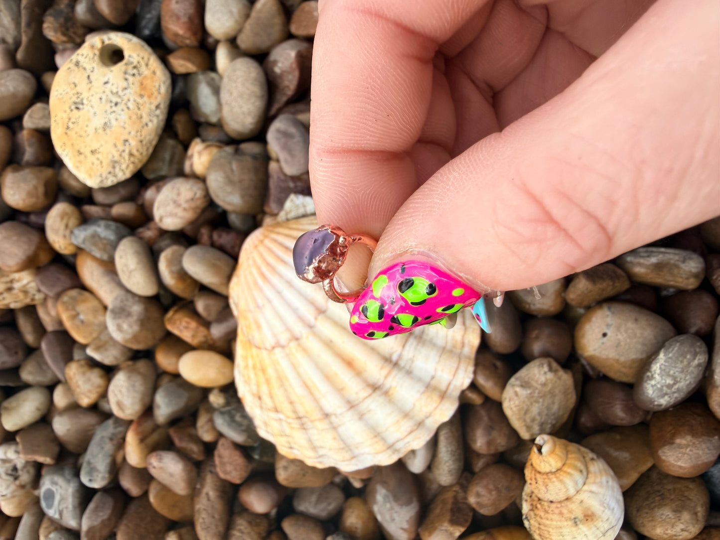 6mm Little Lilac Dyed Sea Glass Copper Ring