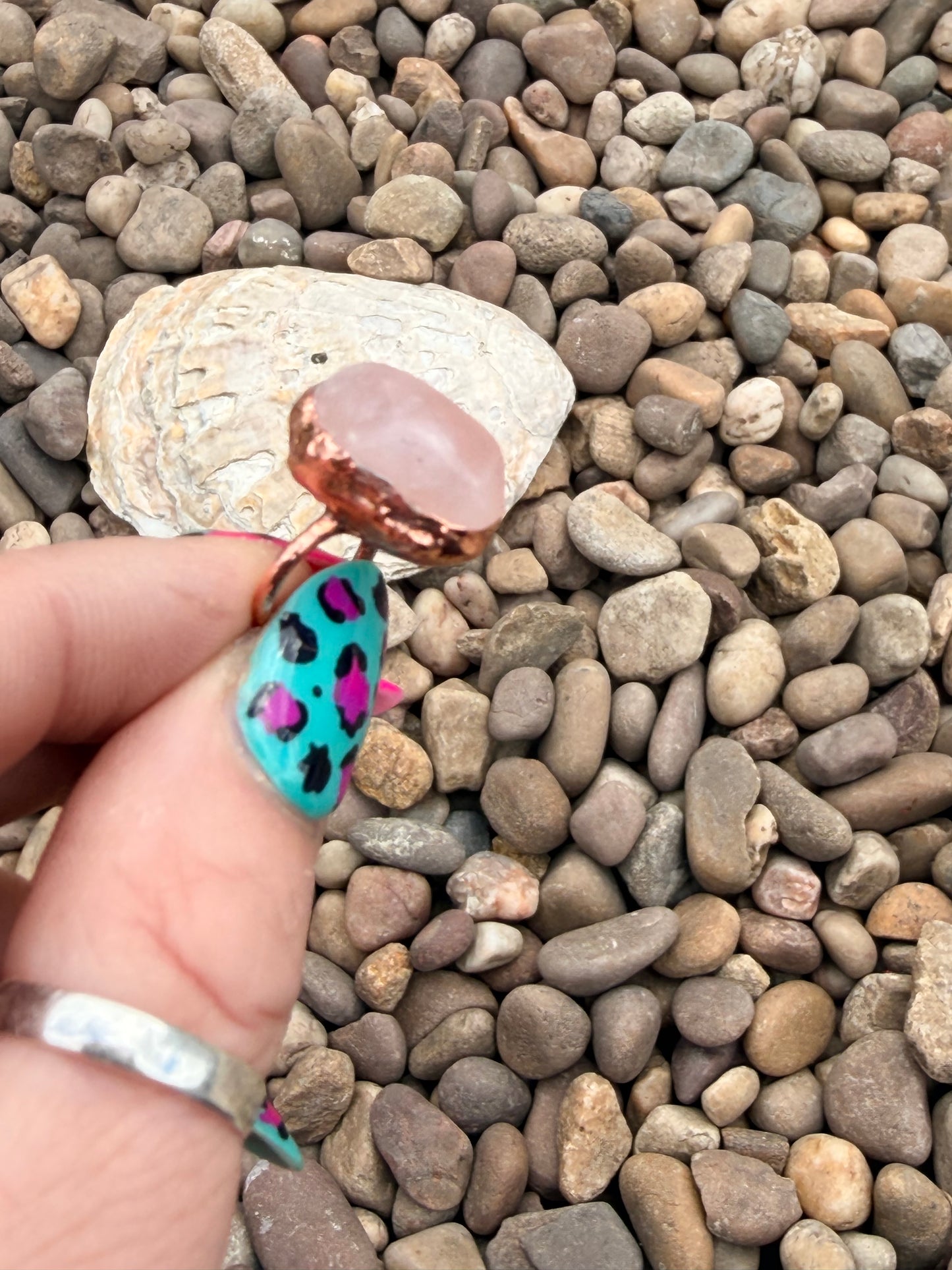 8mm Floating Rose Quartz Dreadlock Bead