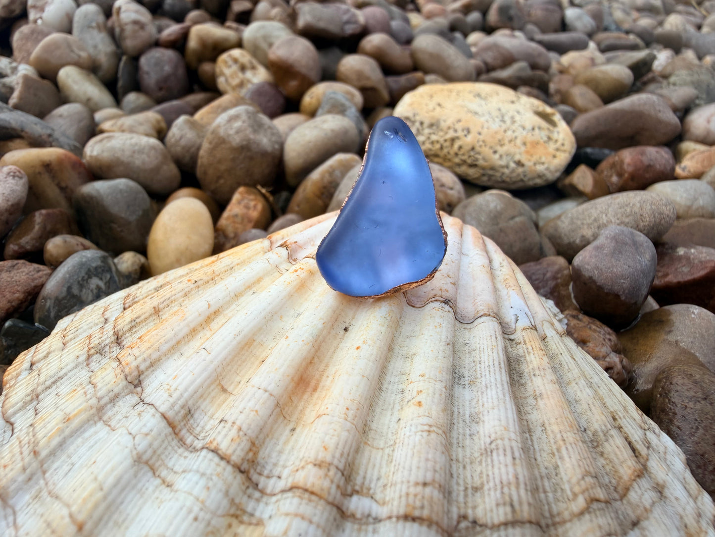 8mm Blue Dyed Copper Dreadlock Ring