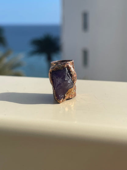 Violet Amethyst Copper Bead