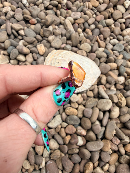 8mm Floating Yellow Jasper Dreadlock Ring