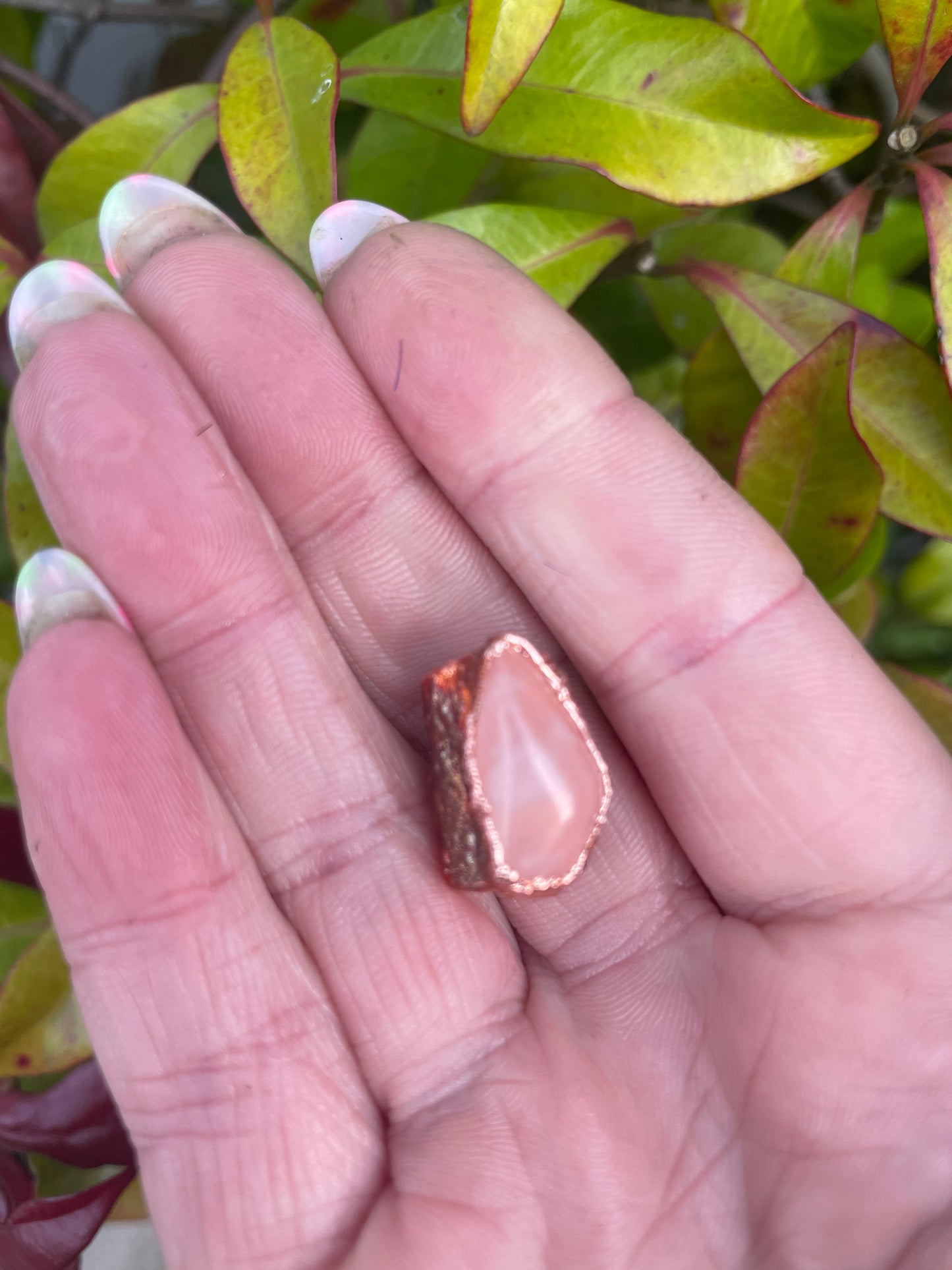 Mini Rose Quartz Copper Bead