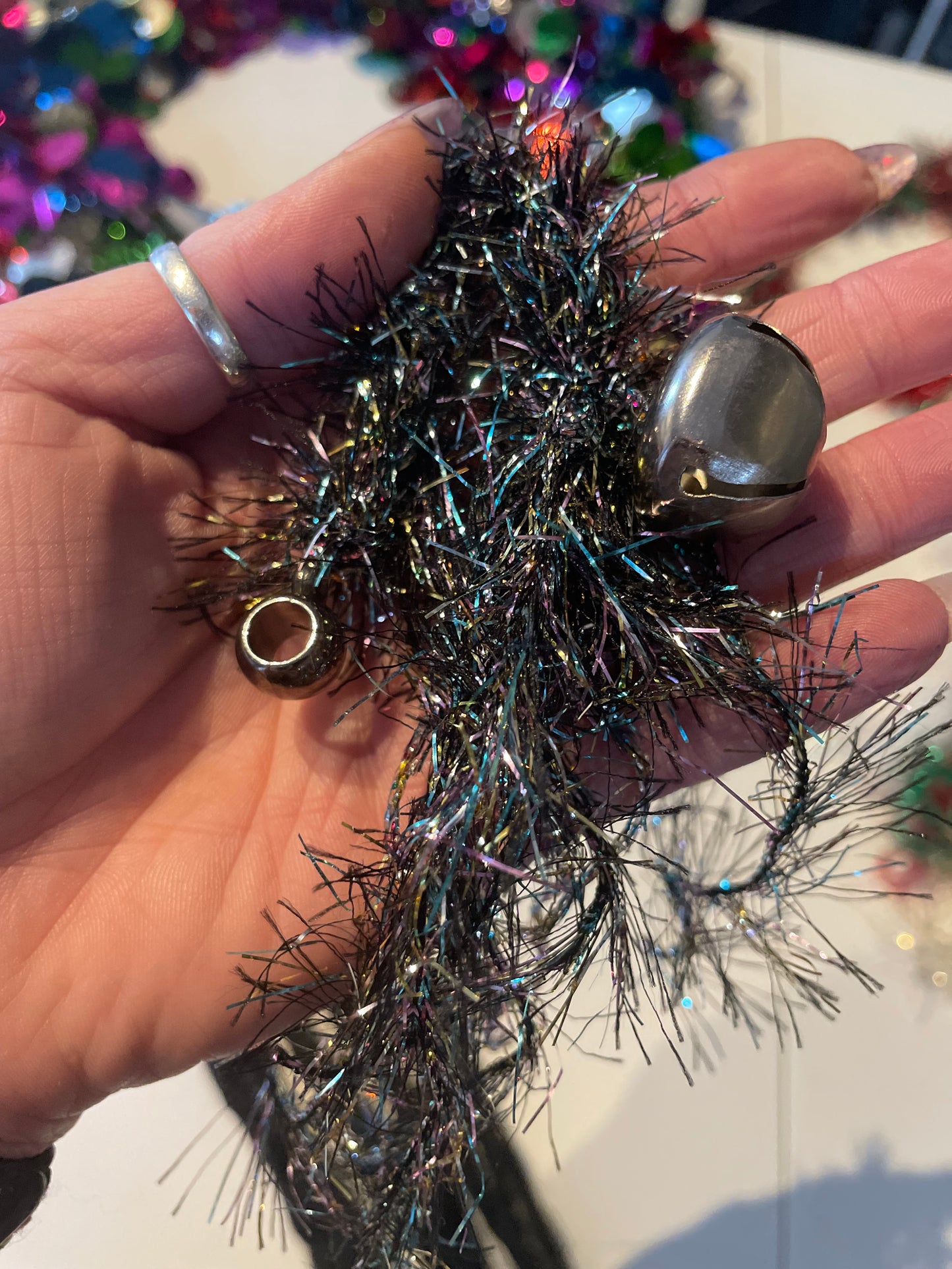 Black Festive Jingle Bell Bead Wrap