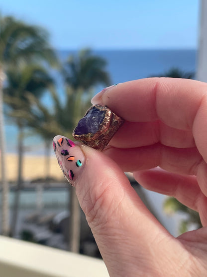 Violet Amethyst Copper Bead