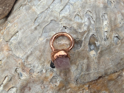 6mm Floating Rose Quartz Dreadlock Ring
