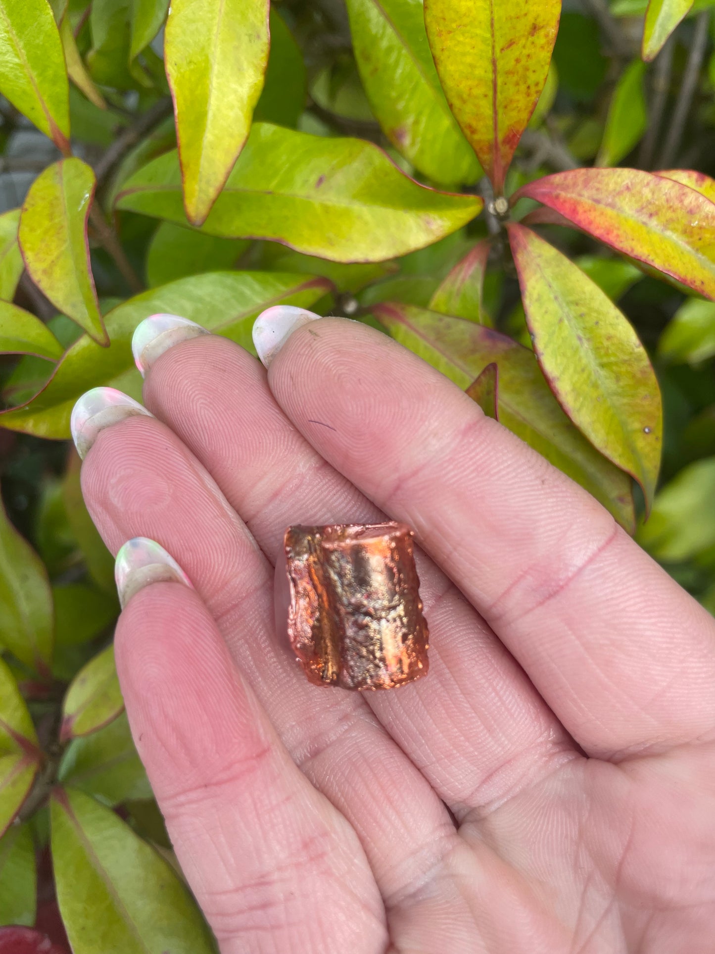 Mini Rose Quartz Copper Bead