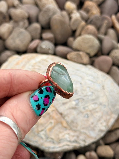 8mm Floating Green Aventurine Dreadlock Ring