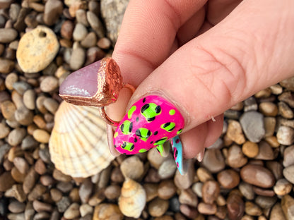 8mm Pink Sea Glass Dreadlock Ring