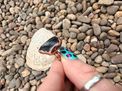 8mm Floating Black Agate Dreadlock Ring