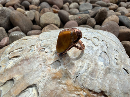 8mm Floating Yellow Jasper Dreadlock Ring
