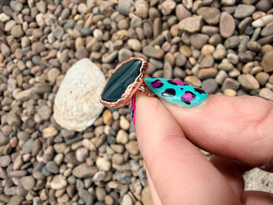 6mm Floating Dragon Blood Stone Dreadlock Ring