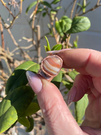Banded Agate Copper Bead 15mm