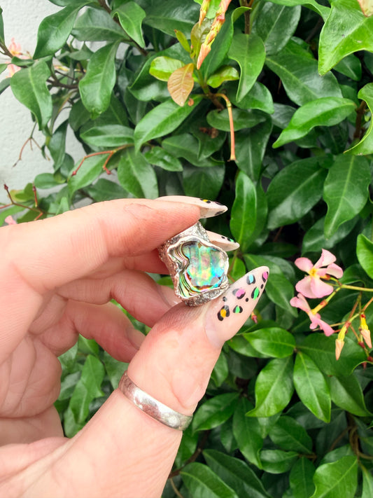 10mm “Kaleidoscope” abalone shell bead
