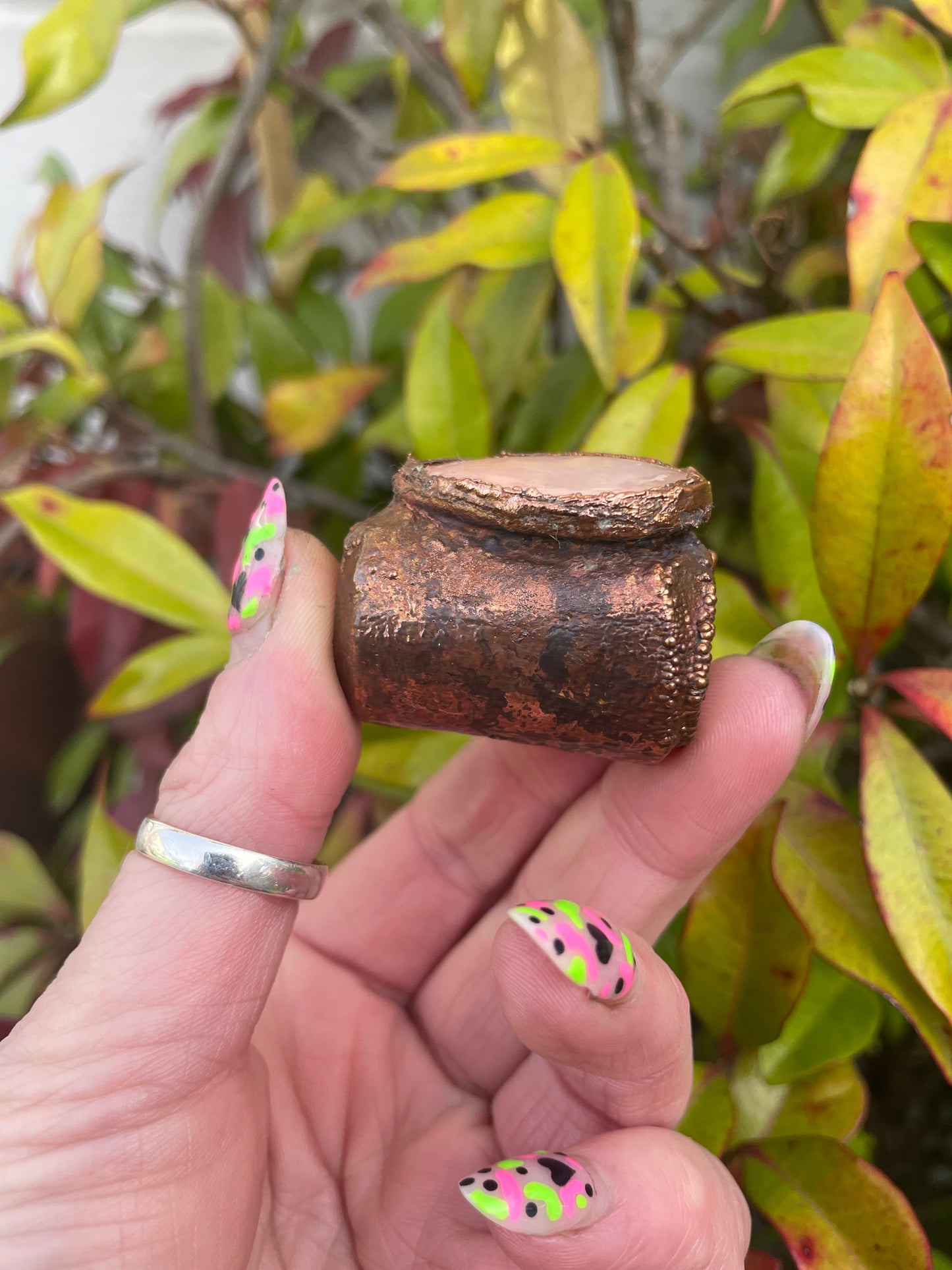 Statement Chunky Rose Quartz Copper Bead