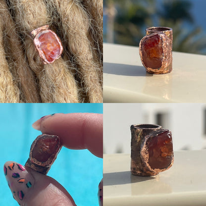 Raw Carnelian Copper Bead