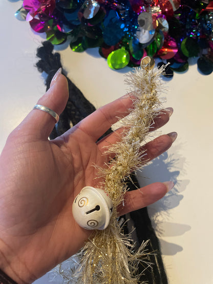 Golden Festive Jingle Bell Bead Wrap