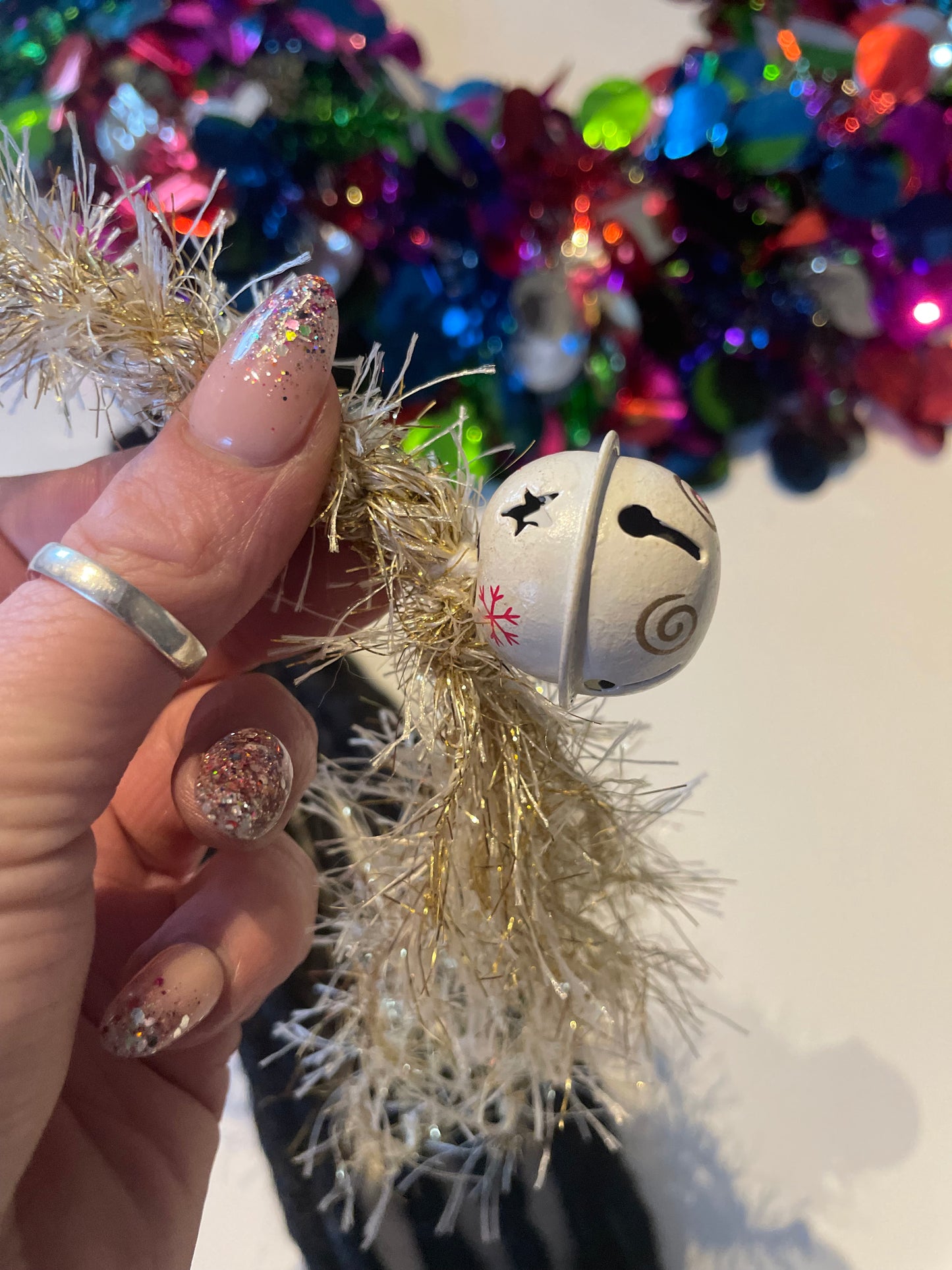 Golden Festive Jingle Bell Bead Wrap