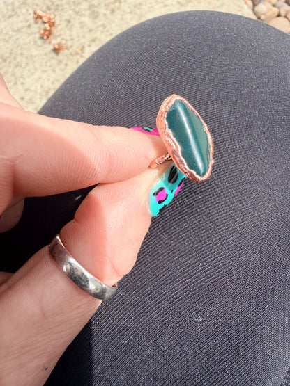 6mm Floating Dragon Blood Stone Dreadlock Ring