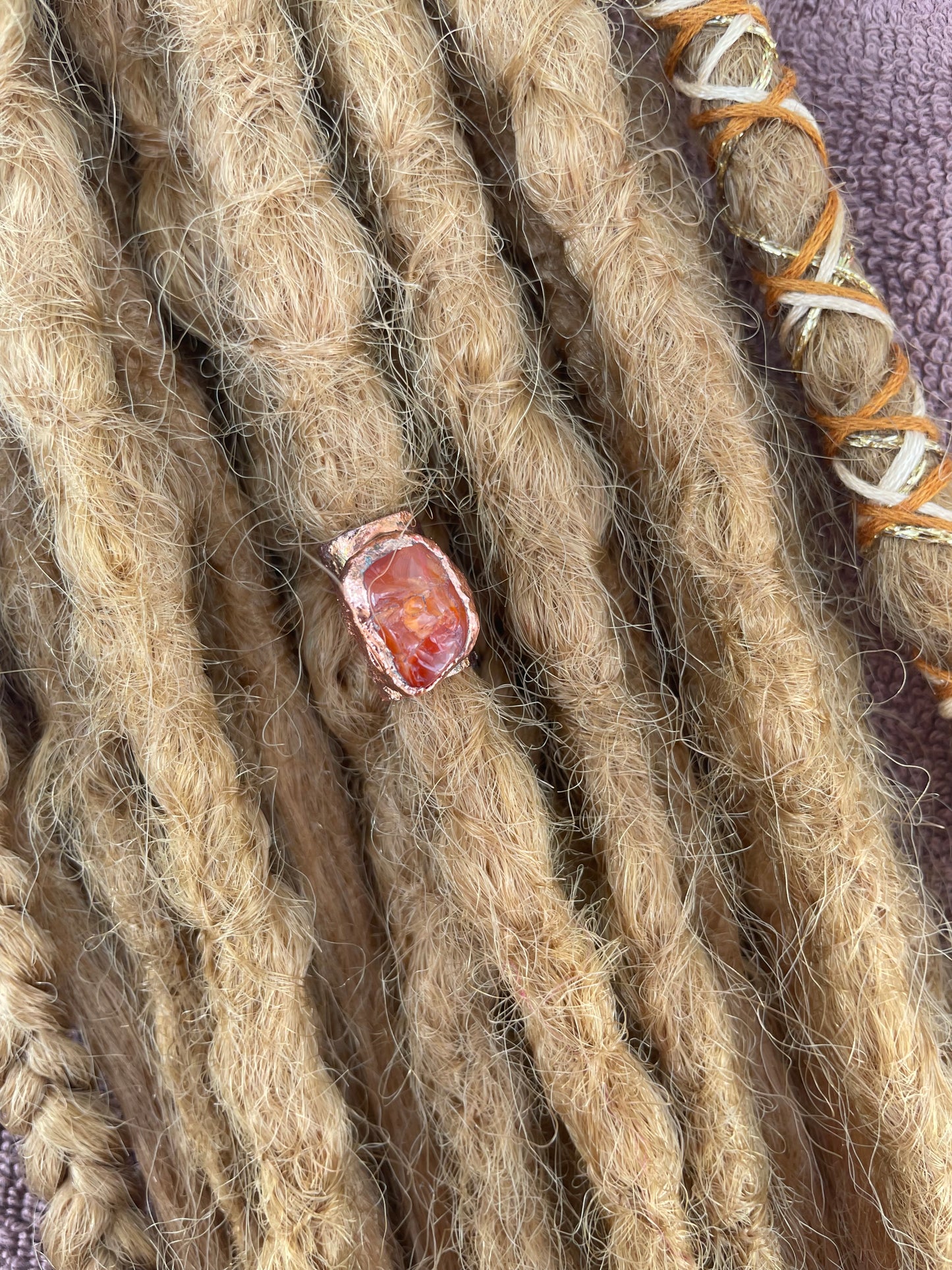 Raw Carnelian Copper Bead