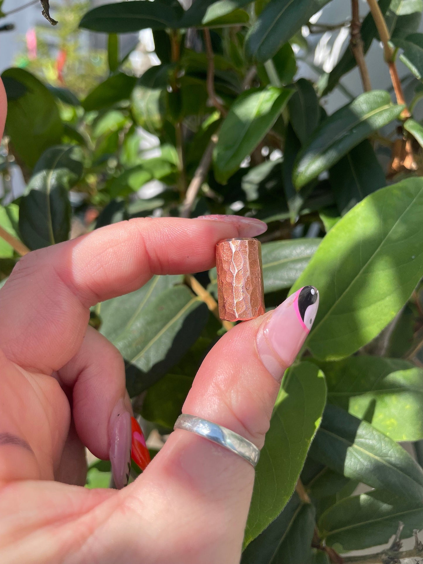 Hammered Copper Dreadlock Bead