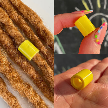 Bleach Yellow Recycled Plastic Dreadlock Bead