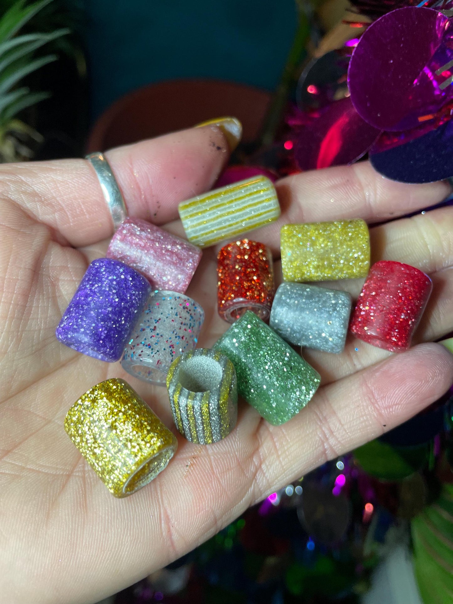 Glitter Collection Acrylic Dreadlock Beads