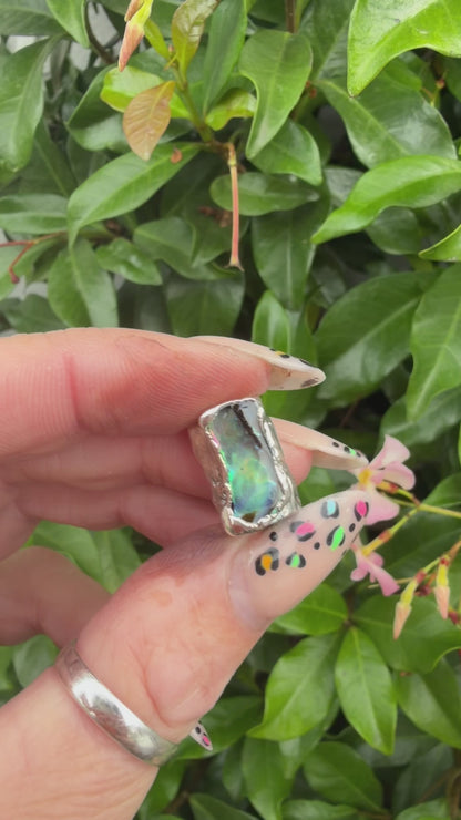 8mm “Mystic” abalone shell bead