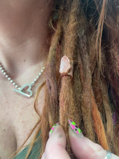 Mini Rose Quartz Copper Bead