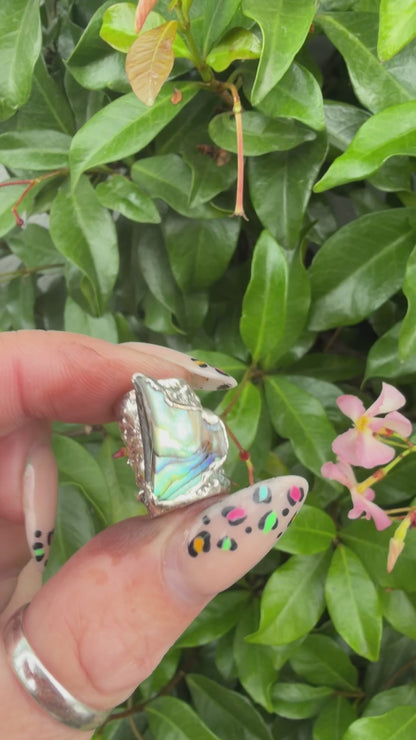 10mm “Sharktooth” abalone shell bead